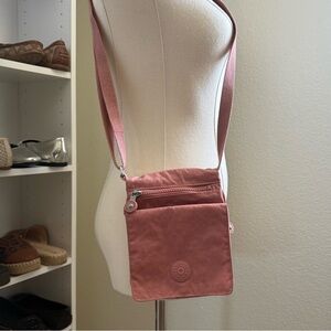 Kipling Nice Pink and Silver Small Crossbody Bag with Multiple Compartments